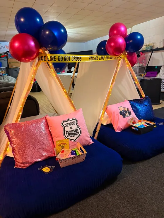 The Rookie sleepover setup: A fully custom build for a 12th birthday. Case closed.